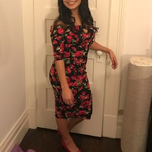 Rose mid length dress